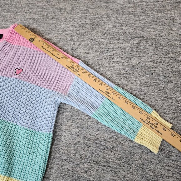Lazy Oaf Rainbow Pastel Stripe Cardigan One Size Oversized Slightly Used - Picture 11 of 11